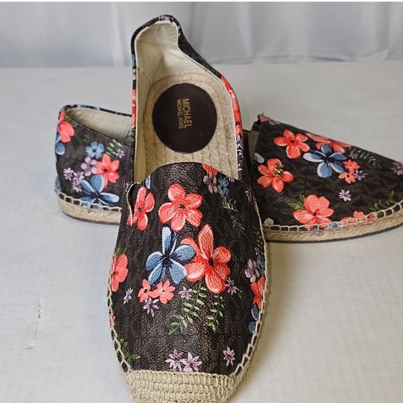 Michael Kors Kendrick Slip On Brown Floral Espadrilles - Picture 4 of 4